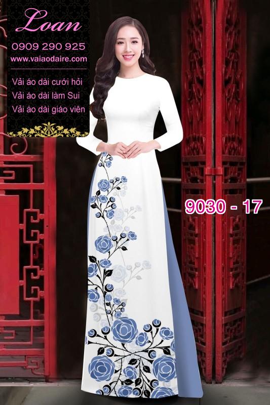 Vải áo dài hoa Hồng Vải áo dài hoa Hồng