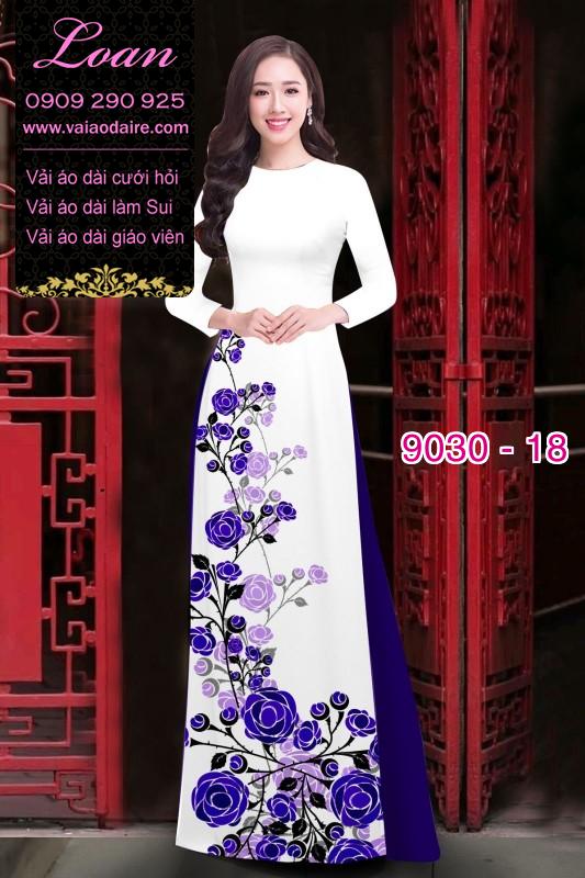 Vải áo dài hoa Hồng Vải áo dài hoa Hồng