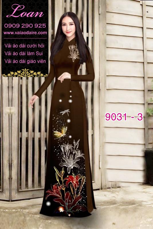 Vải áo dài hoa Ly lấp lánh