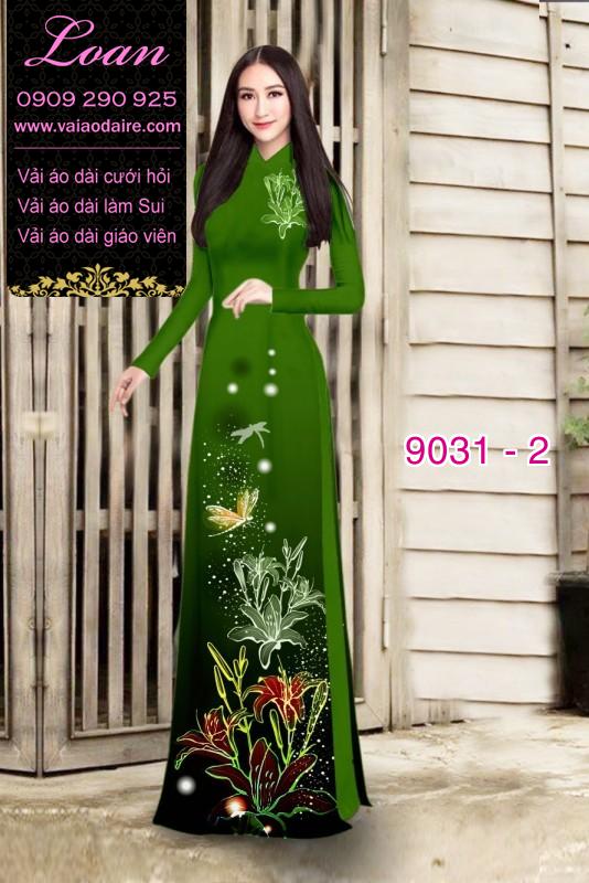 Vải áo dài hoa Ly lấp lánh