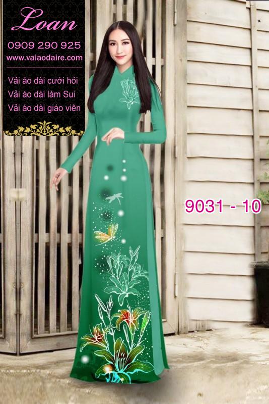 Vải áo dài hoa Ly lấp lánh