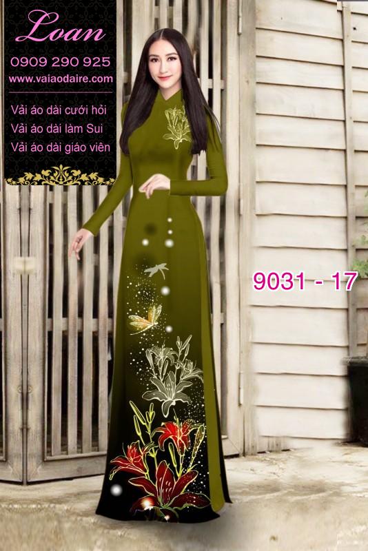 Vải áo dài hoa Ly lấp lánh