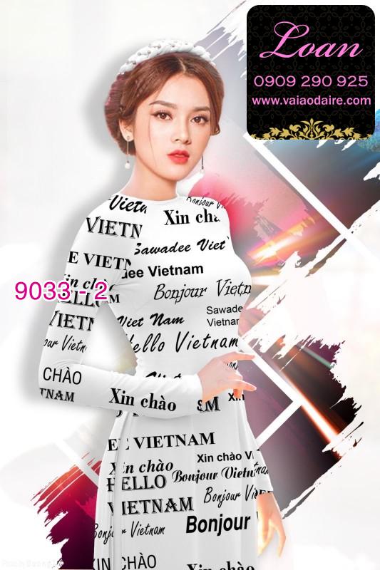 Vải áo dài chữ Việt Nam