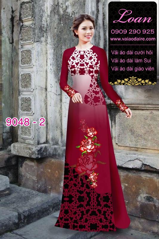 Vải áo dài hoa Hồng