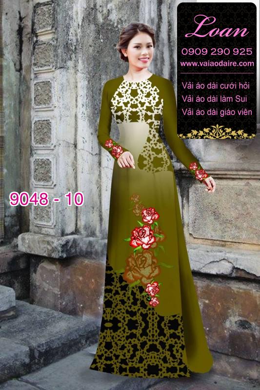 Vải áo dài hoa Hồng