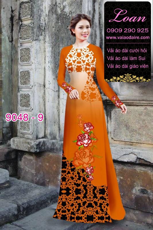 Vải áo dài hoa Hồng