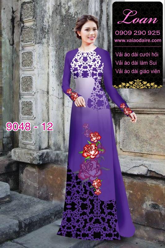 Vải áo dài hoa Hồng