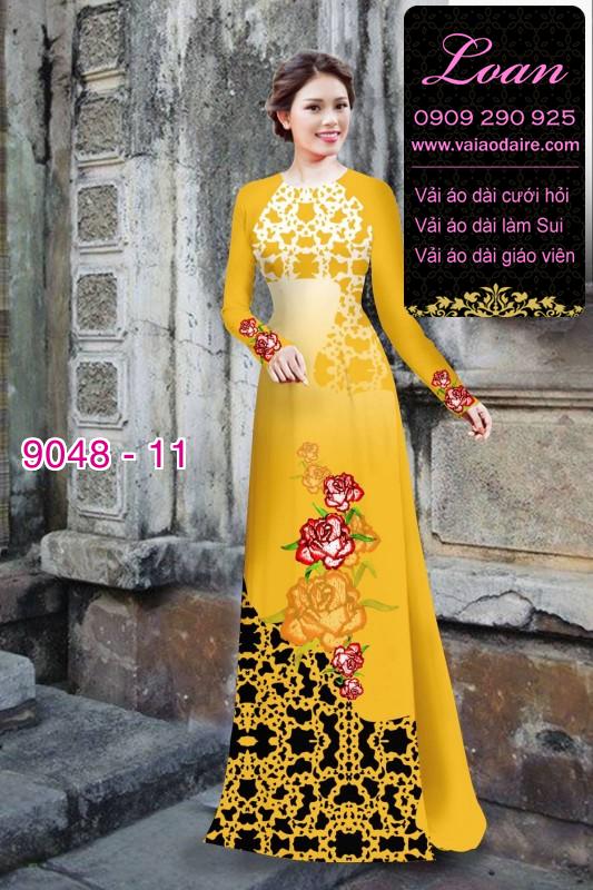 Vải áo dài hoa Hồng