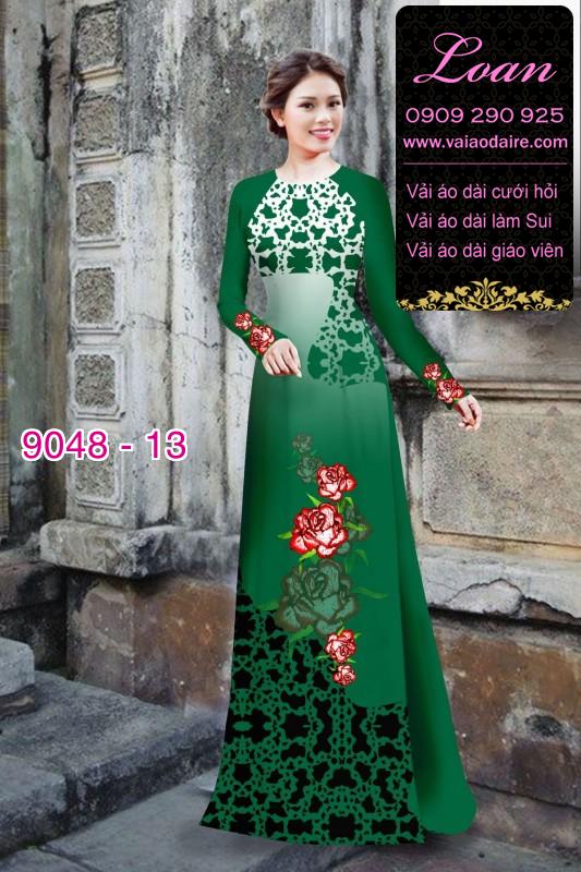 Vải áo dài hoa Hồng