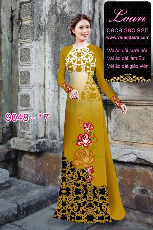 Vải áo dài hoa Hồng