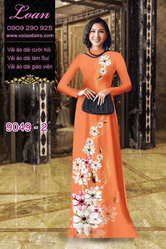 Vải áo dài hoa 3D