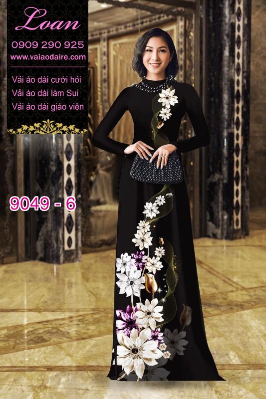 Vải áo dài hoa 3D