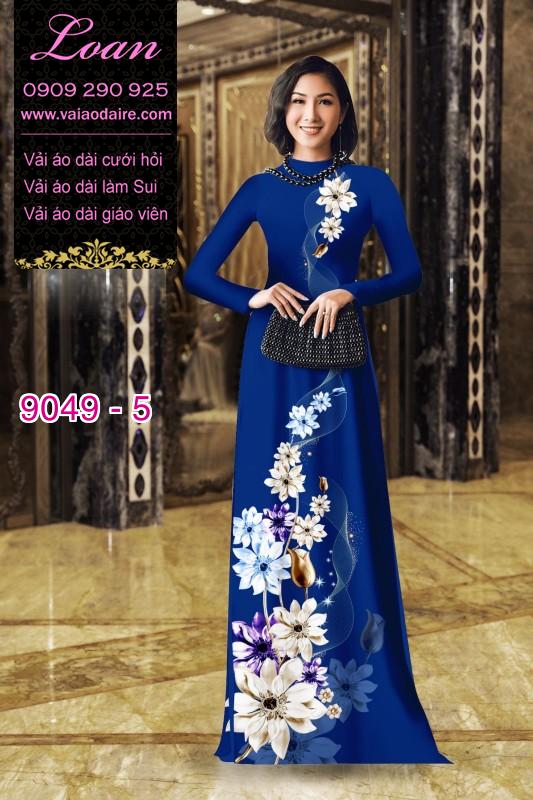 Vải áo dài hoa 3D