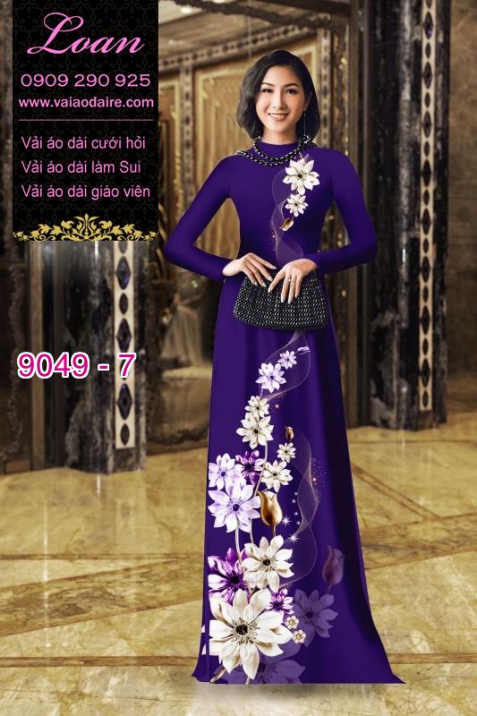 Vải áo dài hoa 3D