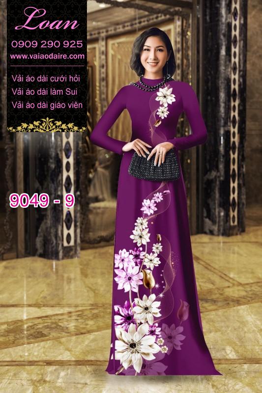 Vải áo dài hoa 3D