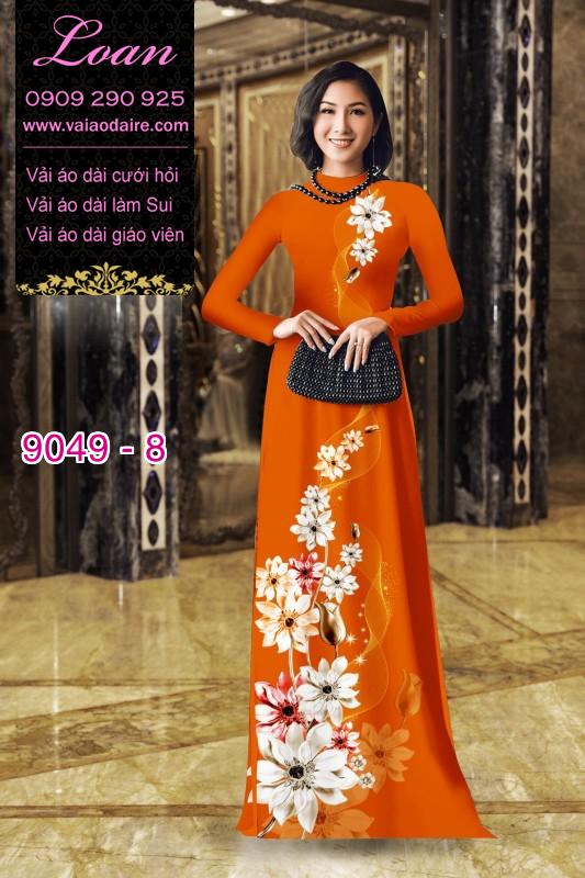 Vải áo dài hoa 3D