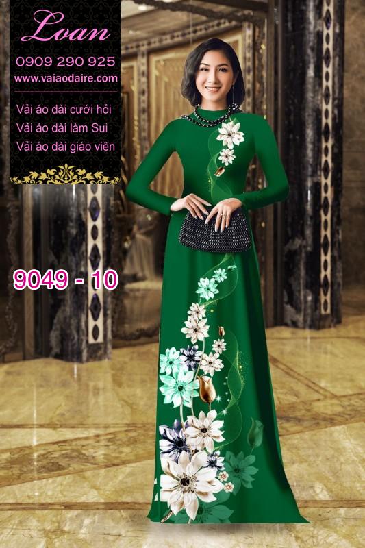 Vải áo dài hoa 3D