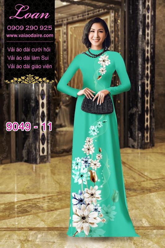 Vải áo dài hoa 3D