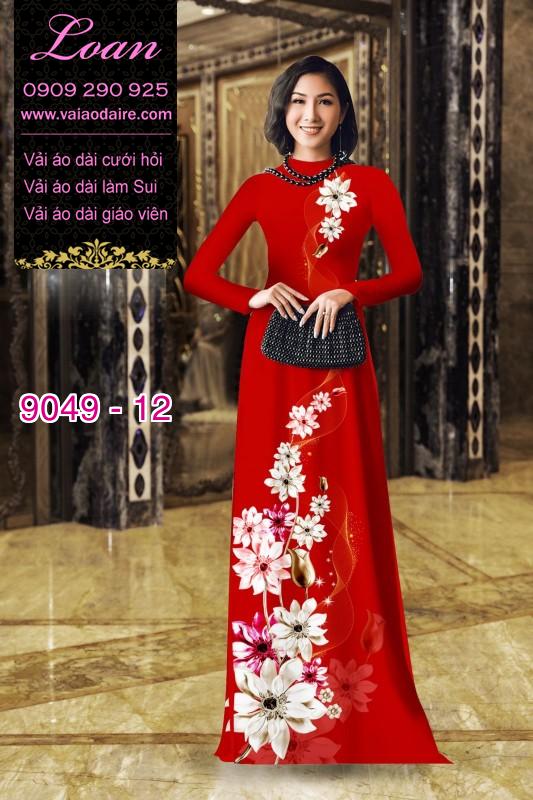 Vải áo dài hoa 3D