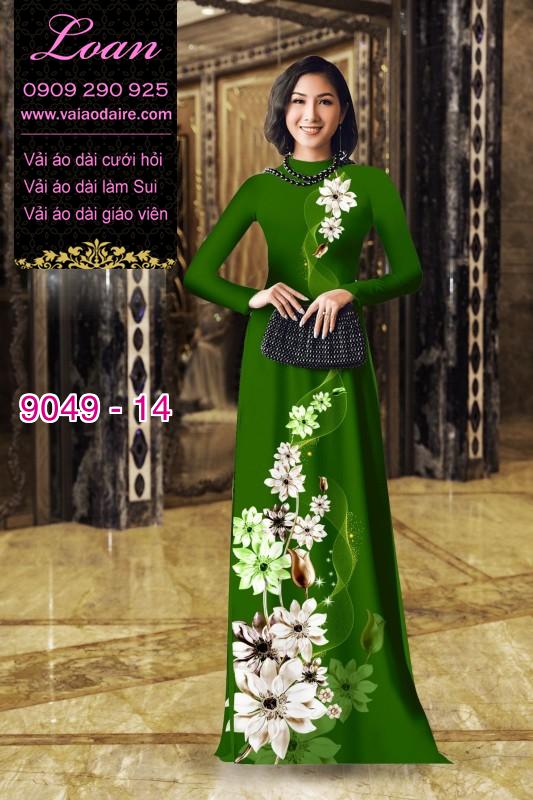 Vải áo dài hoa 3D