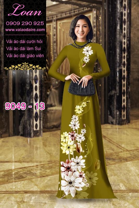 Vải áo dài hoa 3D