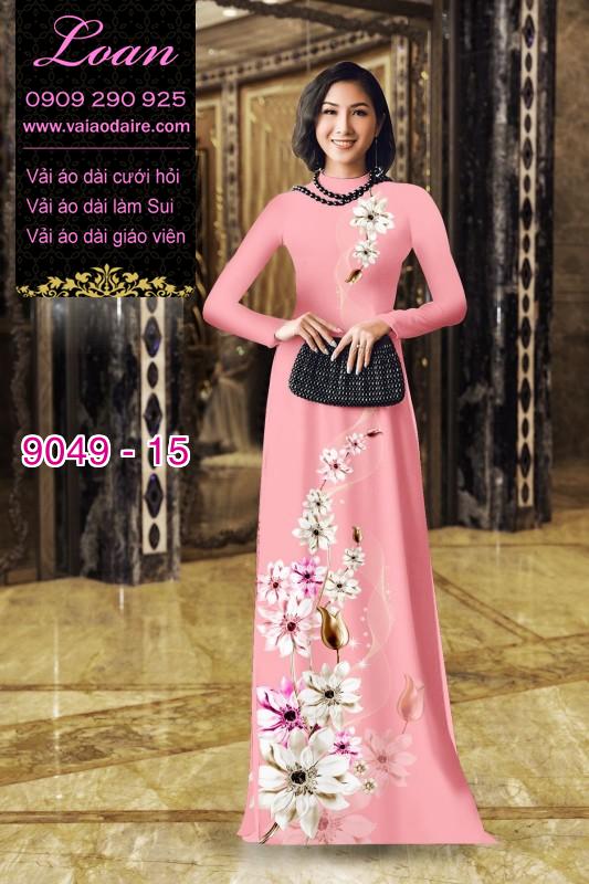 Vải áo dài hoa 3D