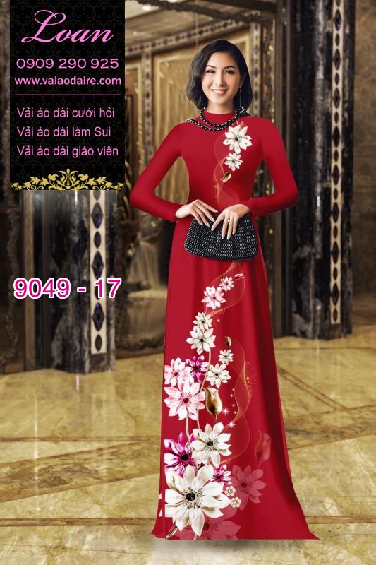 Vải áo dài hoa 3D