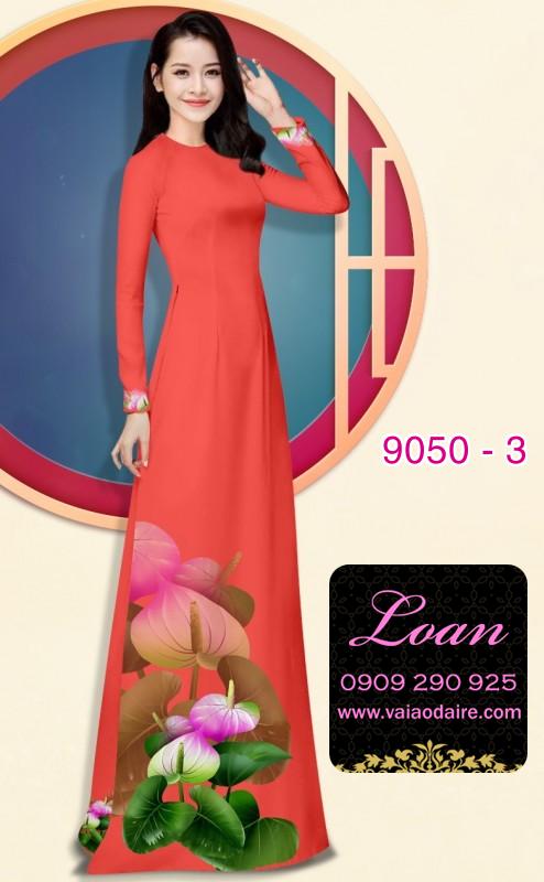 Vải áo dài hoa 3D