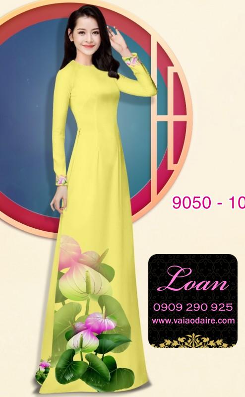 Vải áo dài hoa 3D