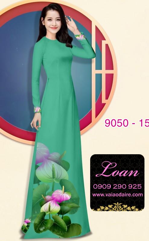 Vải áo dài hoa 3D