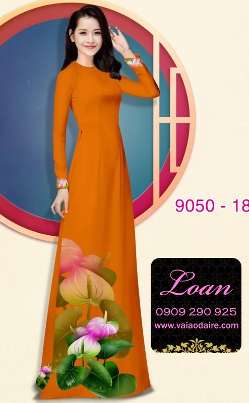 Vải áo dài hoa 3D