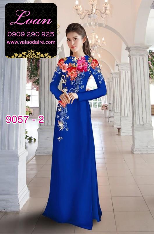 Vải áo dài hoa 3D