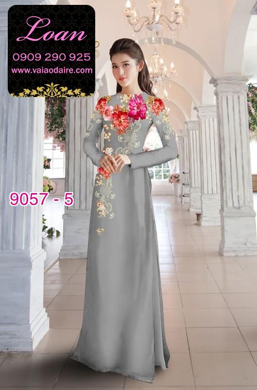 Vải áo dài hoa 3D