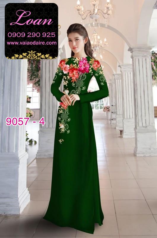 Vải áo dài hoa 3D
