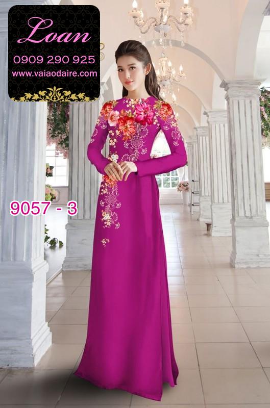 Vải áo dài hoa 3D