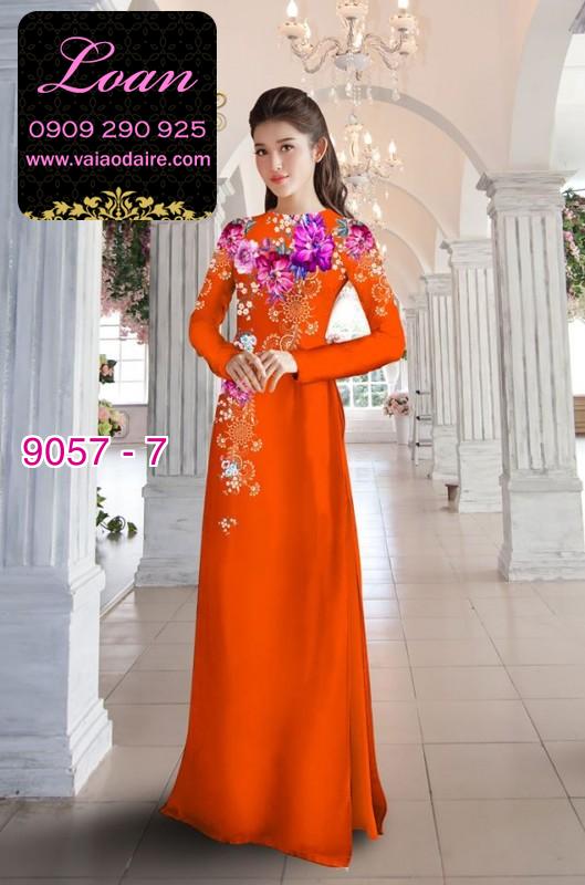 Vải áo dài hoa 3D