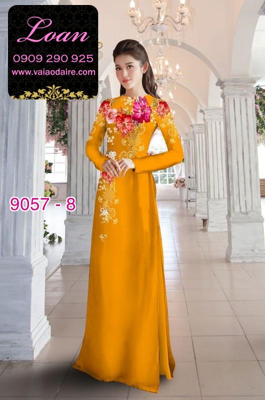 Vải áo dài hoa 3D