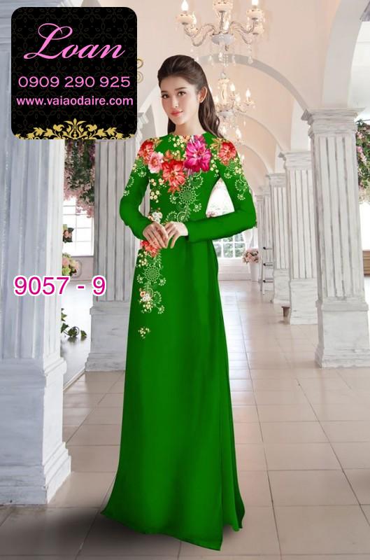 Vải áo dài hoa 3D