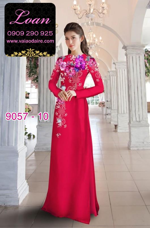 Vải áo dài hoa 3D