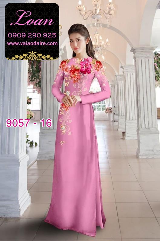 Vải áo dài hoa 3D
