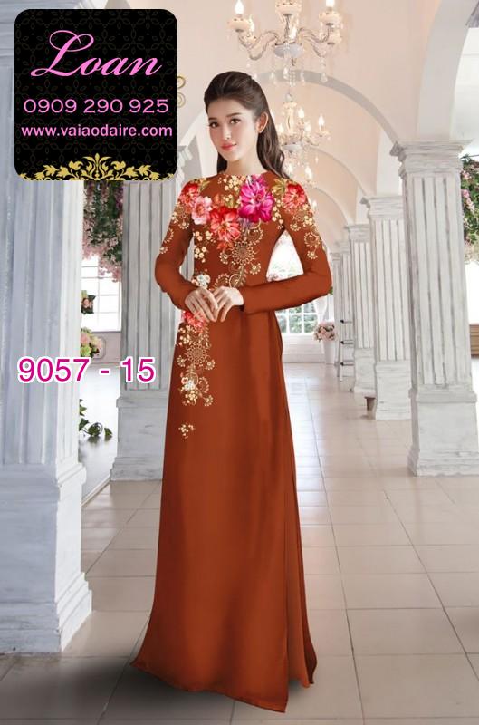 Vải áo dài hoa 3D