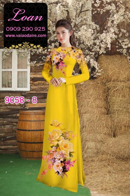 Vải áo dài hoa 3D