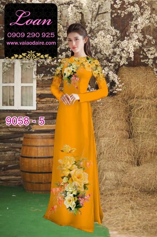 Vải áo dài hoa 3D