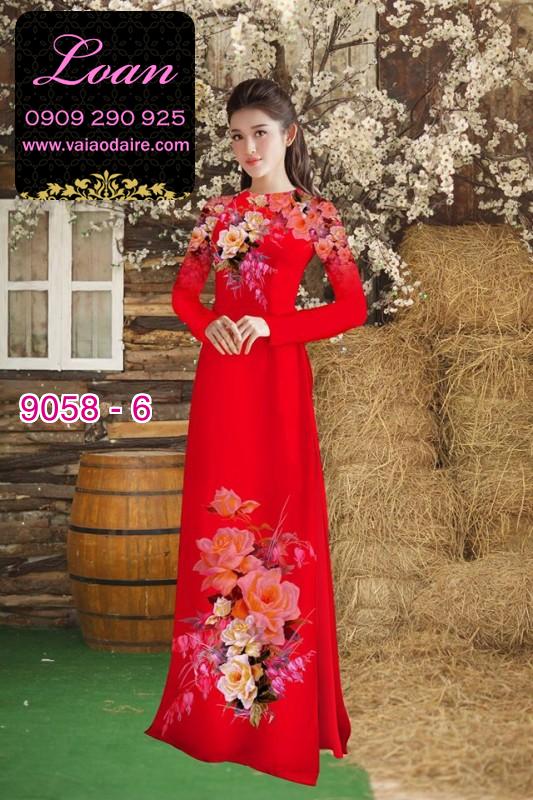 Vải áo dài hoa 3D