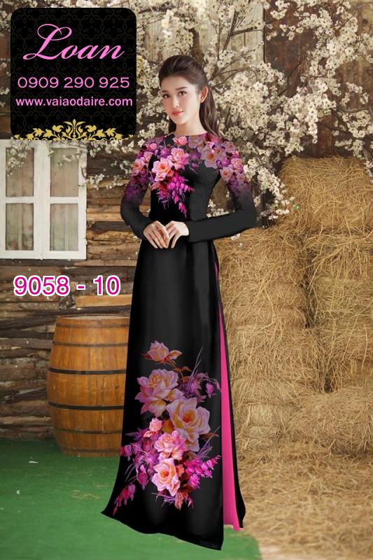 Vải áo dài hoa 3D