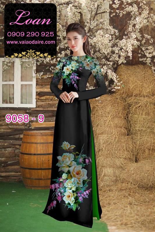 Vải áo dài hoa 3D