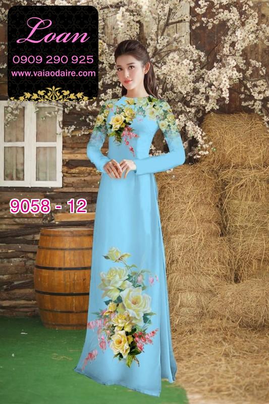 Vải áo dài hoa 3D