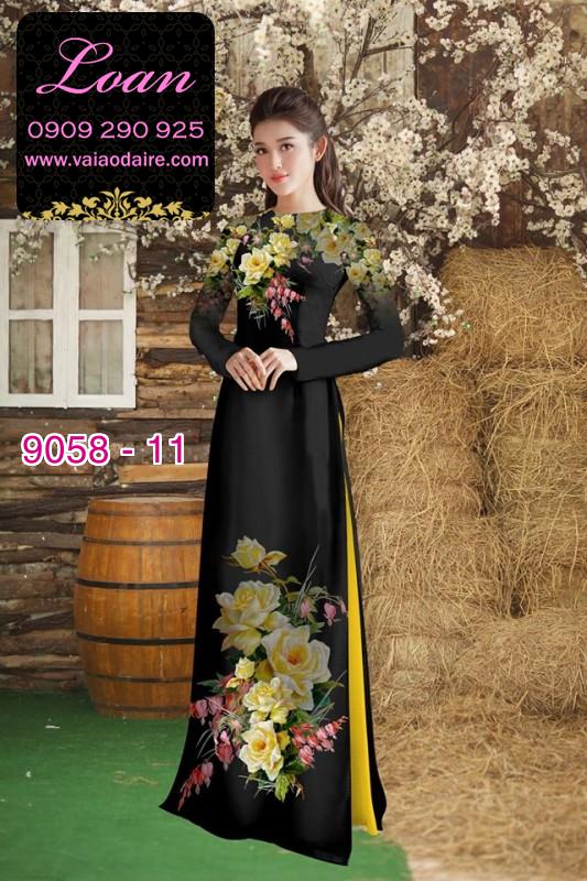 Vải áo dài hoa 3D