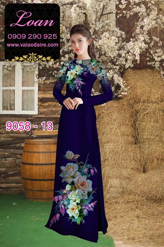Vải áo dài hoa 3D