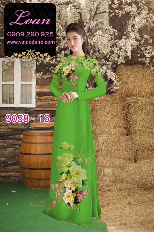 Vải áo dài hoa 3D